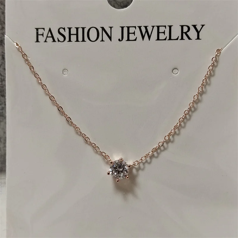 Somilia 925 Sterling Silver Necklace For Women 18K Rose Gold Plated 5A Zircon Pendant Necklace Real Money Fine Jewelry Moms Gift