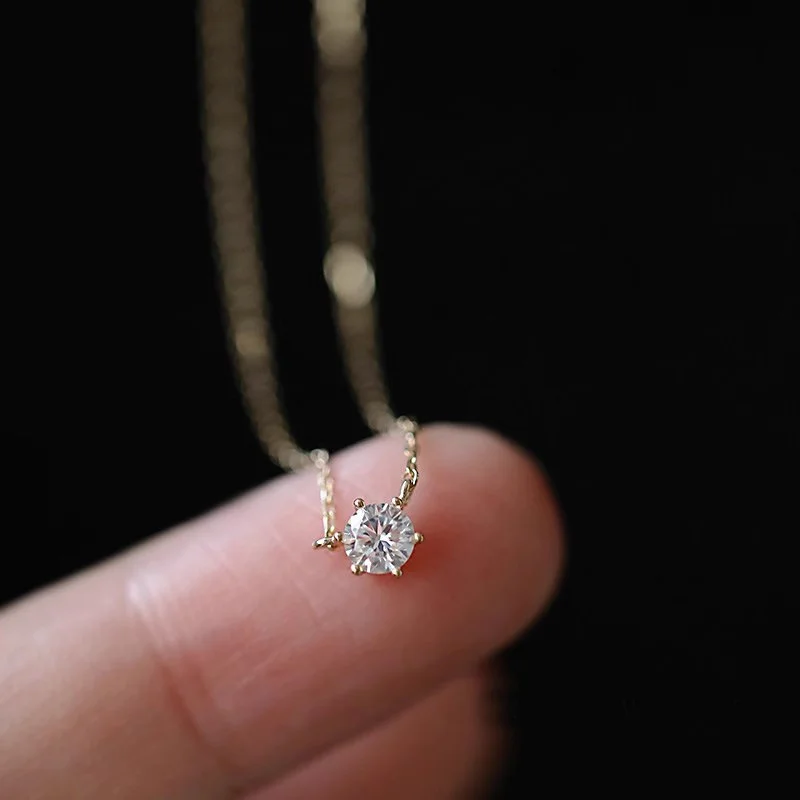 Somilia 925 Sterling Silver Necklace For Women 18K Rose Gold Plated 5A Zircon Pendant Necklace Real Money Fine Jewelry Moms Gift