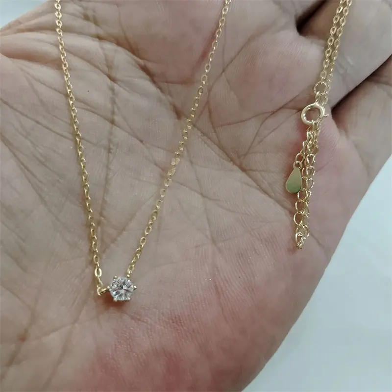 Somilia 925 Sterling Silver Necklace For Women 18K Rose Gold Plated 5A Zircon Pendant Necklace Real Money Fine Jewelry Moms Gift
