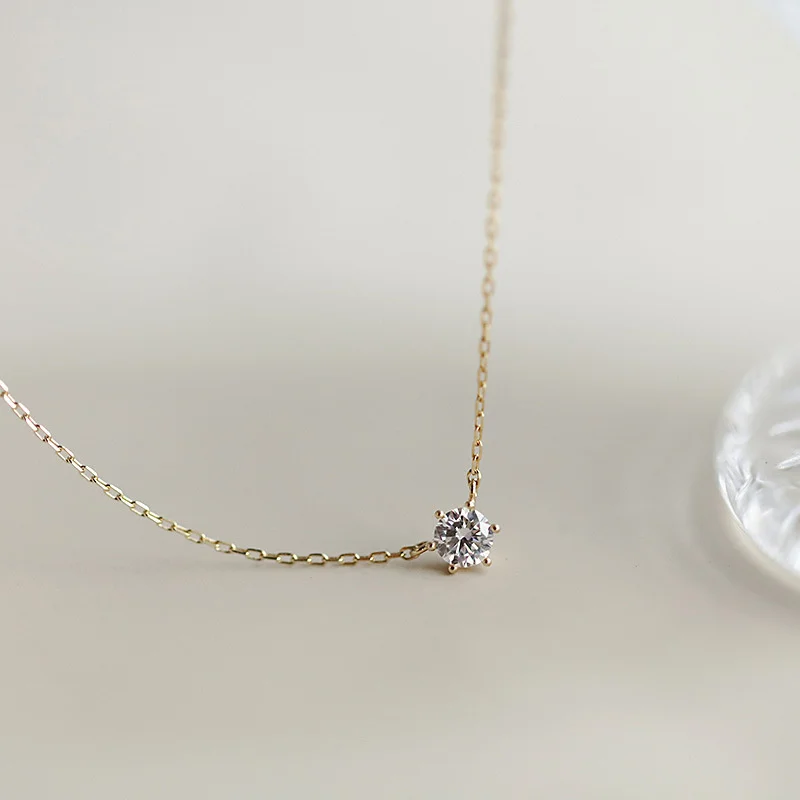 Somilia 925 Sterling Silver Necklace For Women 18K Rose Gold Plated 5A Zircon Pendant Necklace Real Money Fine Jewelry Moms Gift