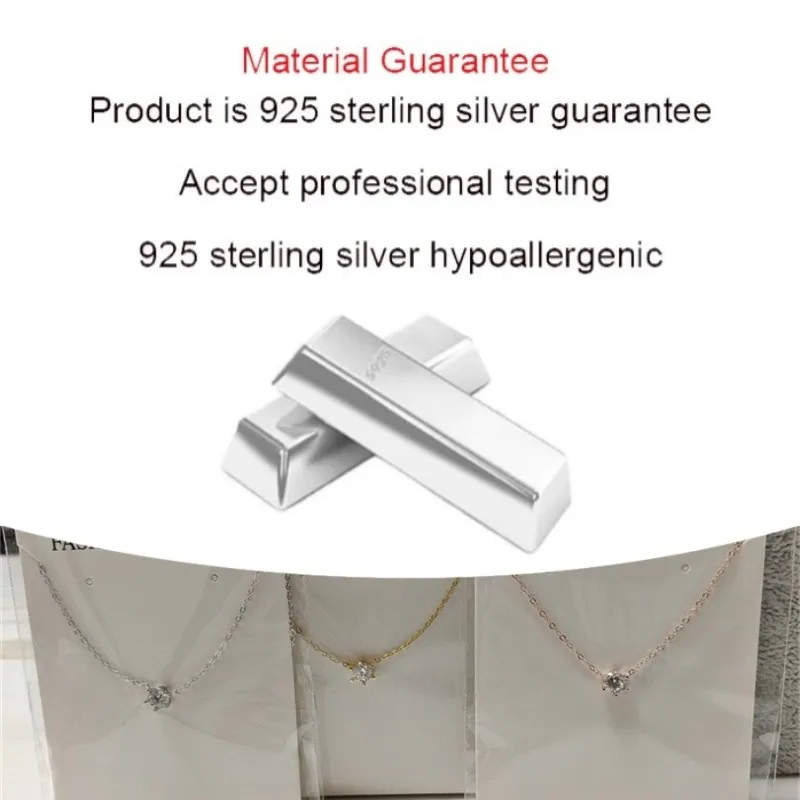 Somilia 925 Sterling Silver Necklace For Women 18K Rose Gold Plated 5A Zircon Pendant Necklace Real Money Fine Jewelry Moms Gift
