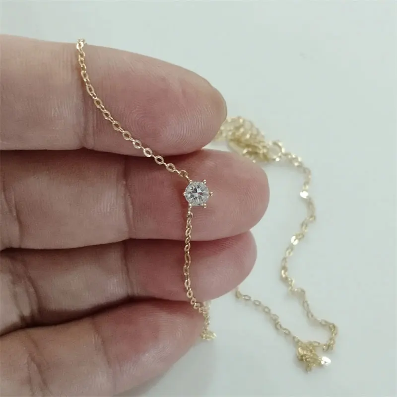 Somilia 925 Sterling Silver Necklace For Women 18K Rose Gold Plated 5A Zircon Pendant Necklace Real Money Fine Jewelry Moms Gift