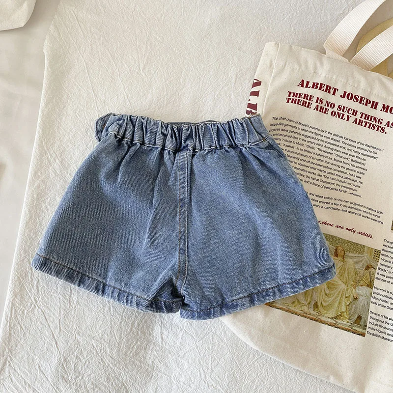 Brief Style Denim Blue Toddler Girls Skirt Shorts Kids Summer Sport Dress Pants Children Elastic Waist Trousers for 2-7 Years
