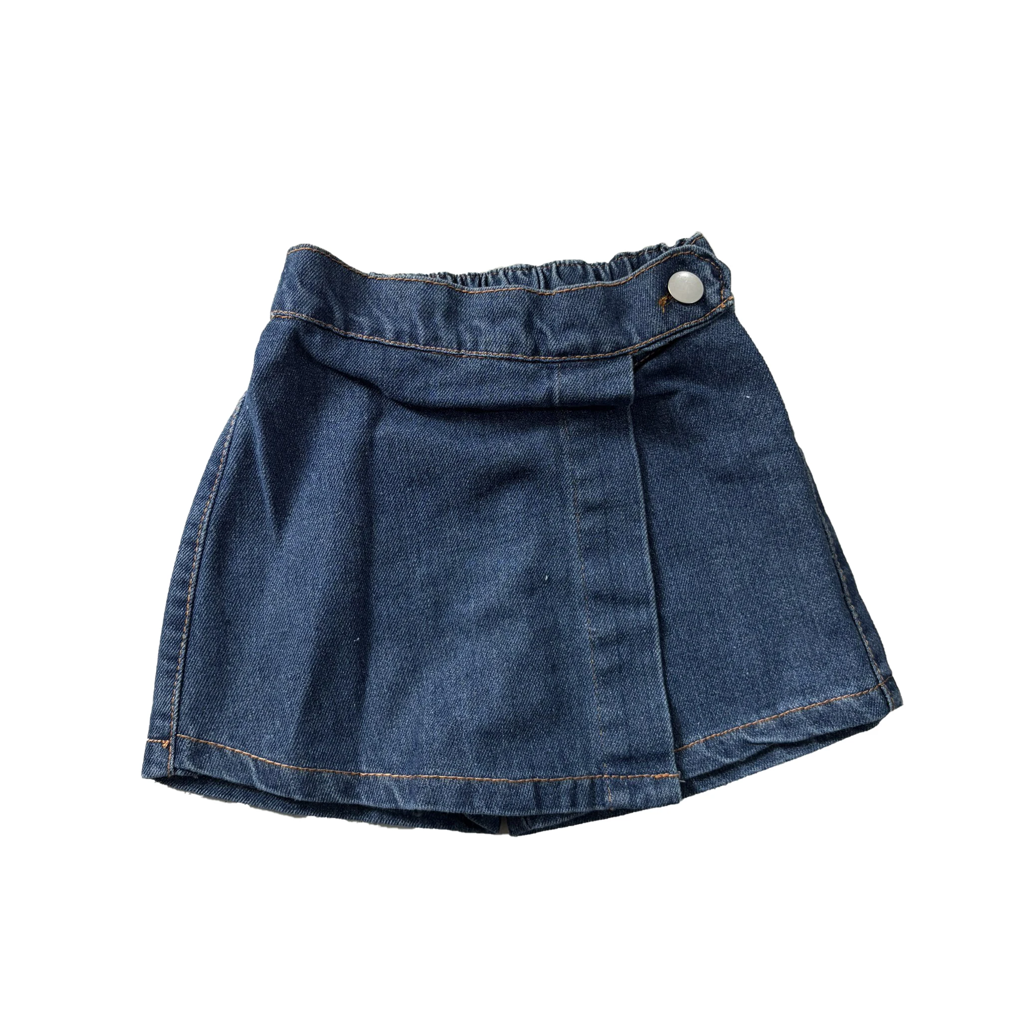 Brief Style Denim Blue Toddler Girls Skirt Shorts Kids Summer Sport Dress Pants Children Elastic Waist Trousers for 2-7 Years