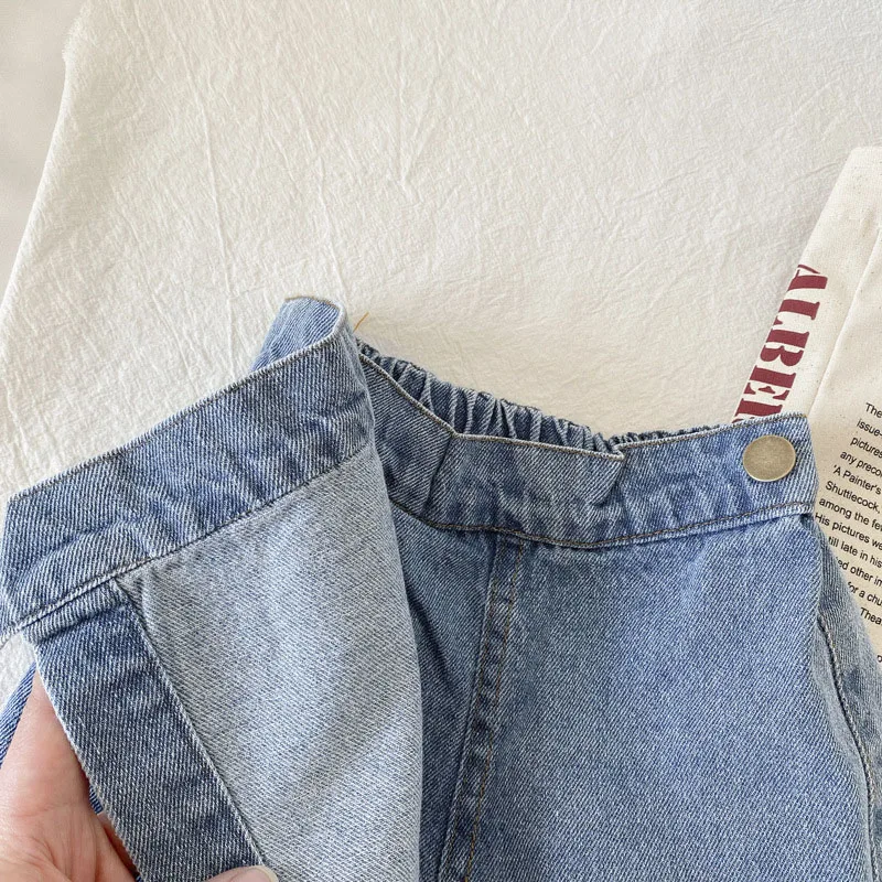 Brief Style Denim Blue Toddler Girls Skirt Shorts Kids Summer Sport Dress Pants Children Elastic Waist Trousers for 2-7 Years