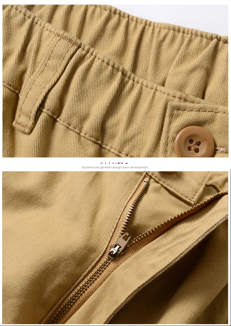 High Quality Men's Pants Elastic Waist Cargo Large Size Cotton Pants Multi-Pocket Trousers Sports Training Work Pants