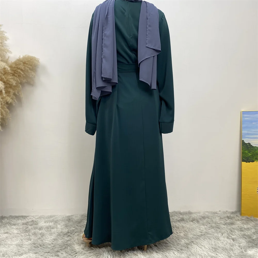 New Muslim Fashion Abaya Women's Dress Sold in Dubai in the Middle East Arab Net Color Islamic Dress Robe Lace Long Dress