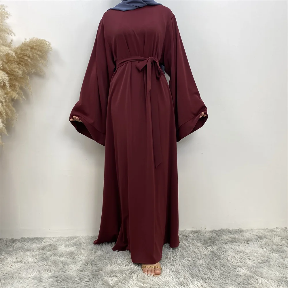New Muslim Fashion Abaya Women's Dress Sold in Dubai in the Middle East Arab Net Color Islamic Dress Robe Lace Long Dress