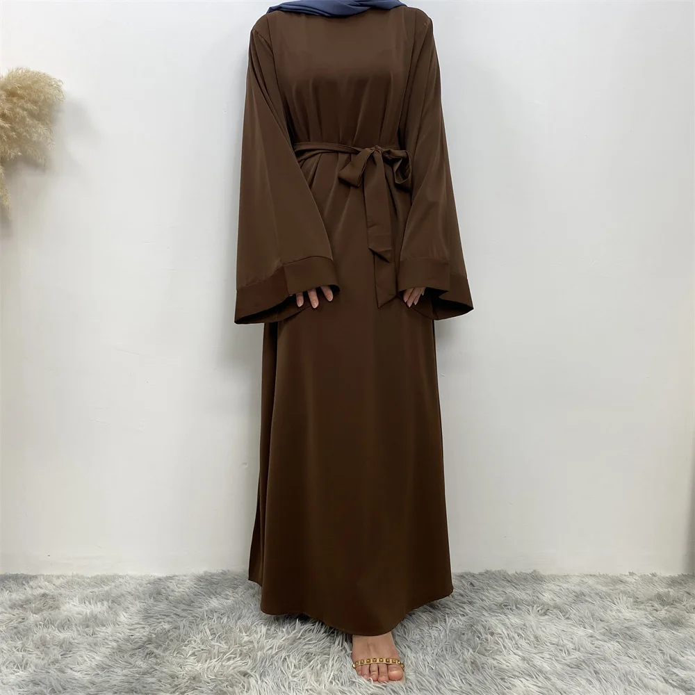 New Muslim Fashion Abaya Women's Dress Sold in Dubai in the Middle East Arab Net Color Islamic Dress Robe Lace Long Dress