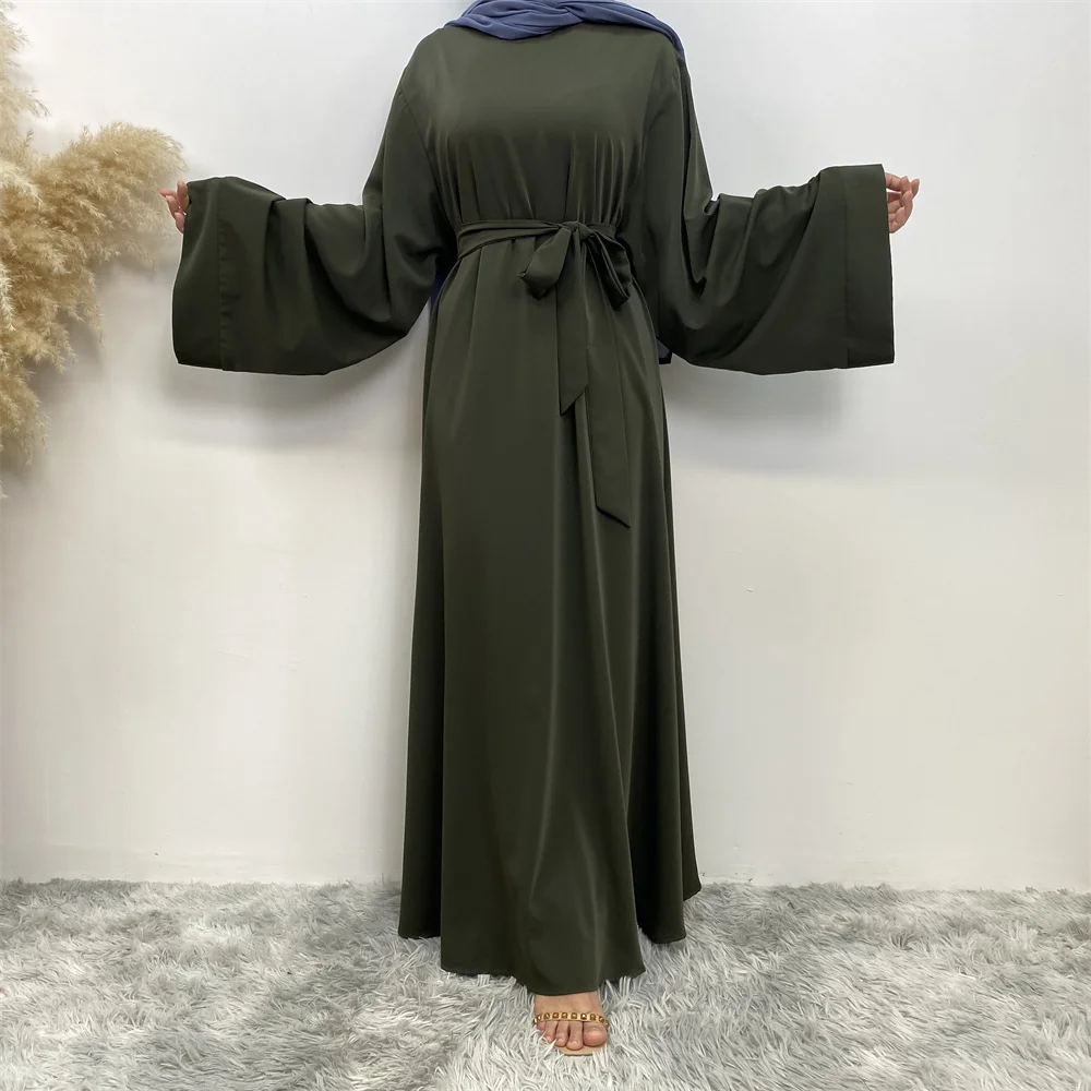 New Muslim Fashion Abaya Women's Dress Sold in Dubai in the Middle East Arab Net Color Islamic Dress Robe Lace Long Dress