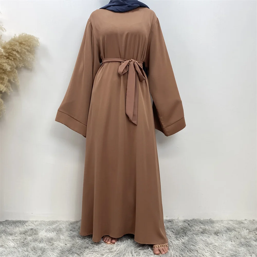 New Muslim Fashion Abaya Women's Dress Sold in Dubai in the Middle East Arab Net Color Islamic Dress Robe Lace Long Dress