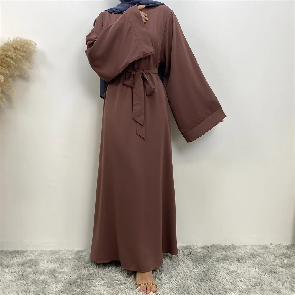 New Muslim Fashion Abaya Women's Dress Sold in Dubai in the Middle East Arab Net Color Islamic Dress Robe Lace Long Dress
