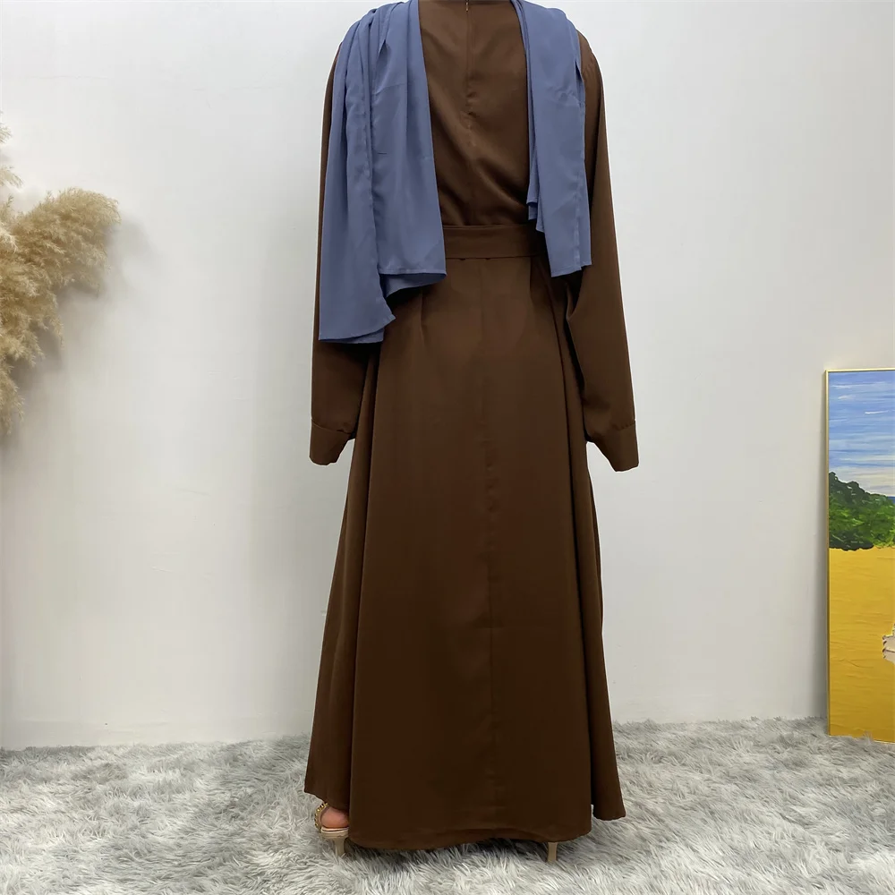 New Muslim Fashion Abaya Women's Dress Sold in Dubai in the Middle East Arab Net Color Islamic Dress Robe Lace Long Dress