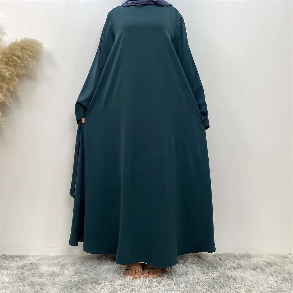 New Muslim Fashion Abaya Women's Dress Sold in Dubai in the Middle East Arab Net Color Islamic Dress Robe Lace Long Dress