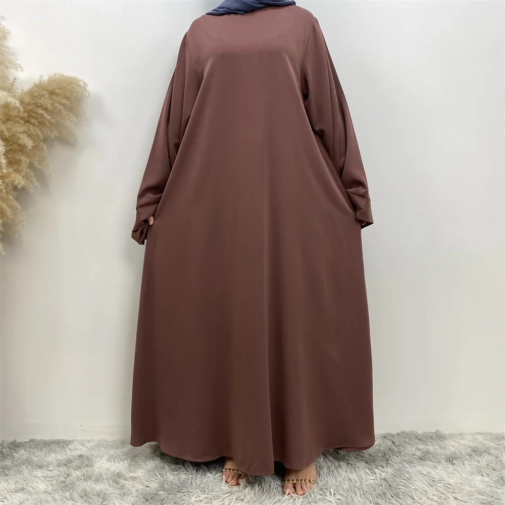 New Muslim Fashion Abaya Women's Dress Sold in Dubai in the Middle East Arab Net Color Islamic Dress Robe Lace Long Dress