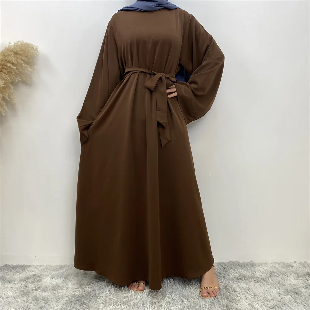 New Muslim Fashion Abaya Women's Dress Sold in Dubai in the Middle East Arab Net Color Islamic Dress Robe Lace Long Dress