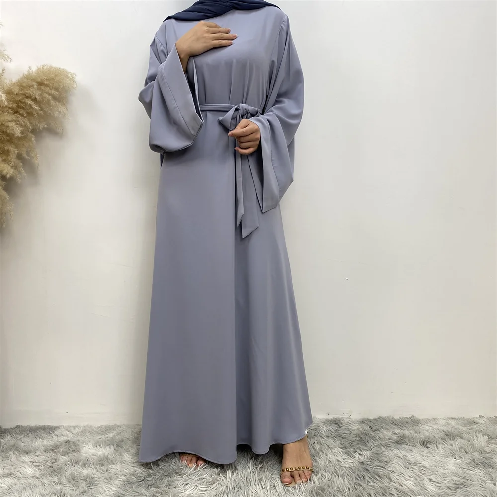 New Muslim Fashion Abaya Women's Dress Sold in Dubai in the Middle East Arab Net Color Islamic Dress Robe Lace Long Dress