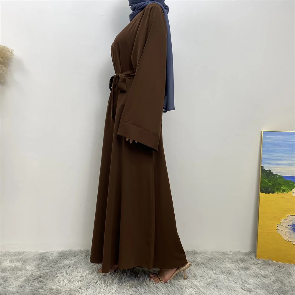 New Muslim Fashion Abaya Women's Dress Sold in Dubai in the Middle East Arab Net Color Islamic Dress Robe Lace Long Dress