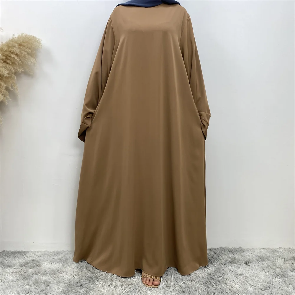 New Muslim Fashion Abaya Women's Dress Sold in Dubai in the Middle East Arab Net Color Islamic Dress Robe Lace Long Dress