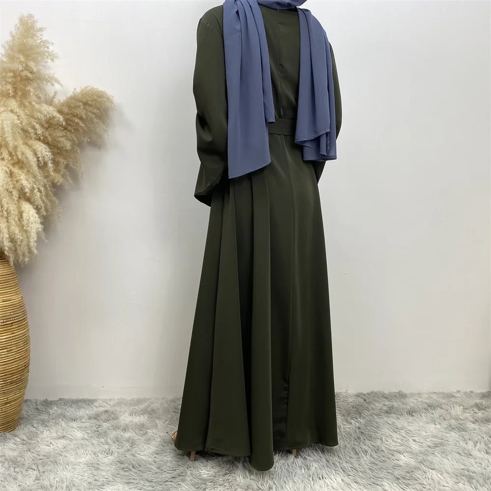 New Muslim Fashion Abaya Women's Dress Sold in Dubai in the Middle East Arab Net Color Islamic Dress Robe Lace Long Dress
