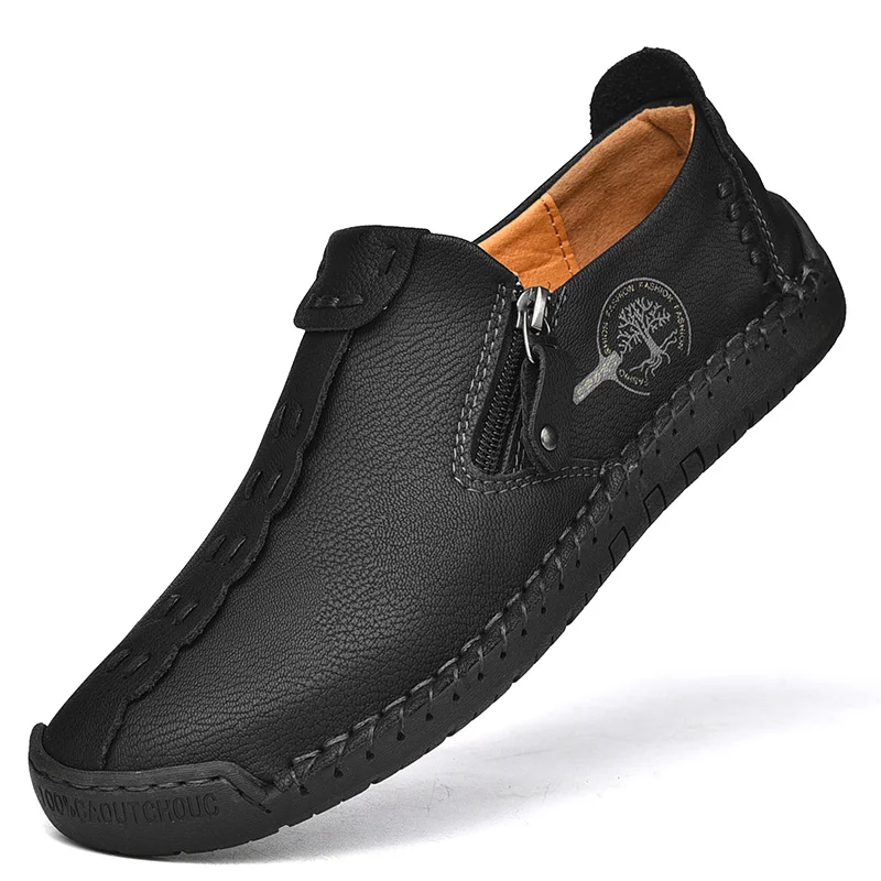 High Quality Genuine Leather Men Shoes Set foot Casual Slip On Men Loafers Men Flats Moccasins Shoes Plus Size Handmade shoes