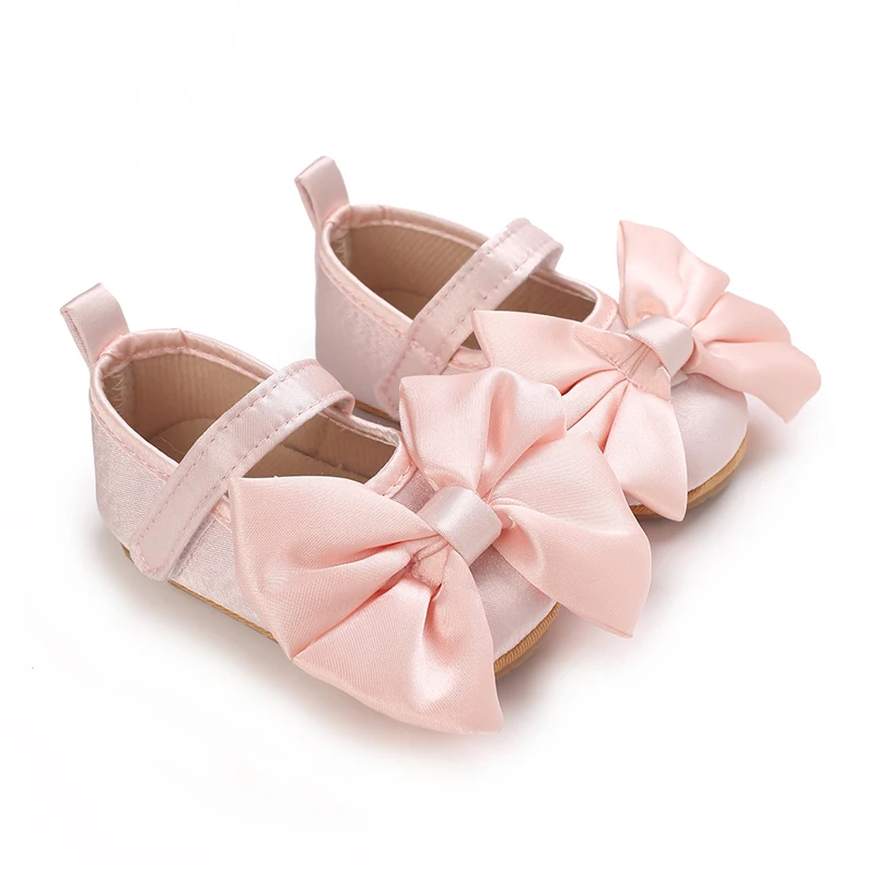 NEW Infant Toddler Bowknot Non-slip Rubber Soft-Sole Flat 0-18 Months Baby Casual Shoes First Walker Newborn Bow Decor
