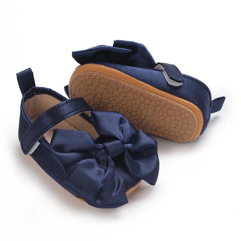 NEW Infant Toddler Bowknot Non-slip Rubber Soft-Sole Flat 0-18 Months Baby Casual Shoes First Walker Newborn Bow Decor