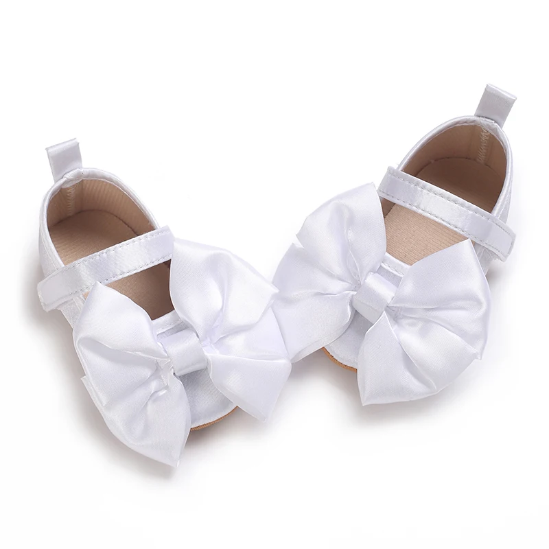 NEW Infant Toddler Bowknot Non-slip Rubber Soft-Sole Flat 0-18 Months Baby Casual Shoes First Walker Newborn Bow Decor