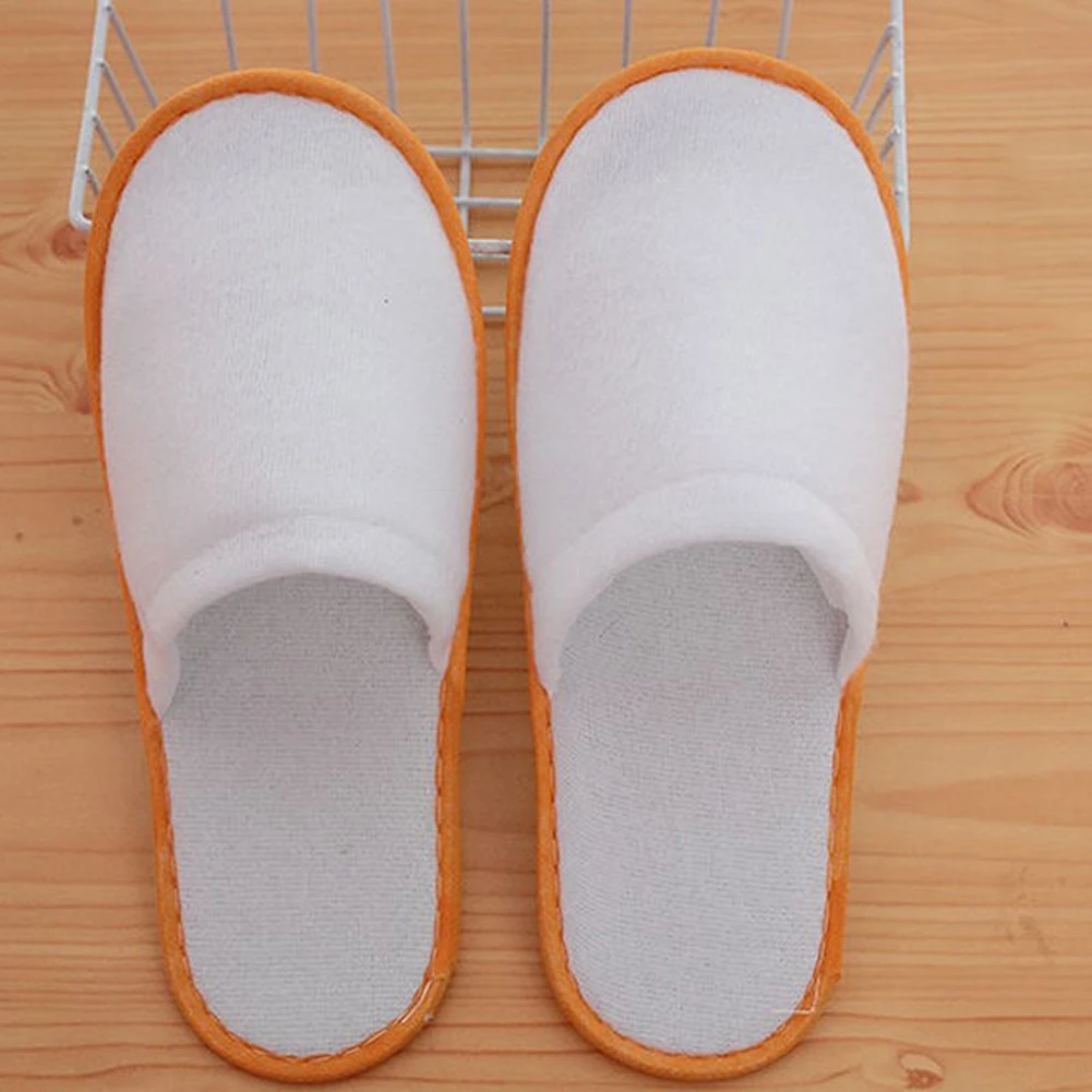 10Pair Lot Hotel Slippers Men Womens random color Velvet Travel Disposable Cotton Home Hospitality Shoes Cheap SPA Guest Slides