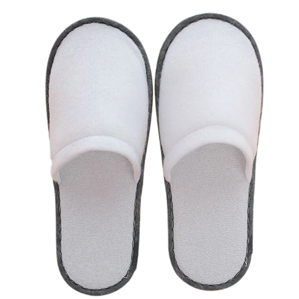 10Pair Lot Hotel Slippers Men Womens random color Velvet Travel Disposable Cotton Home Hospitality Shoes Cheap SPA Guest Slides