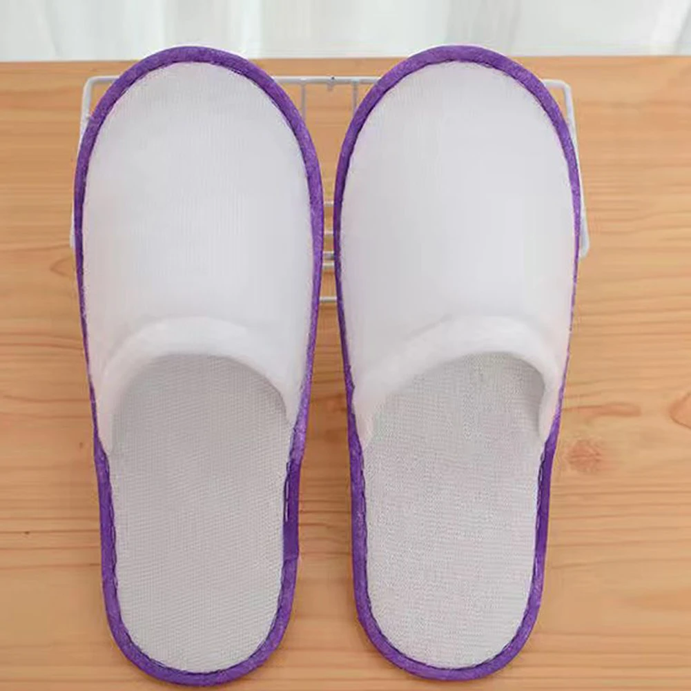 10Pair Lot Hotel Slippers Men Womens random color Velvet Travel Disposable Cotton Home Hospitality Shoes Cheap SPA Guest Slides