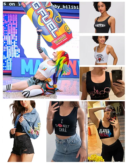 Femboy Hooters Graphic Cotton Sexy Crop Top Girl's Spoon And Fork Cliparts Print Anime Style Tank Tops Summer Naughty Camisole