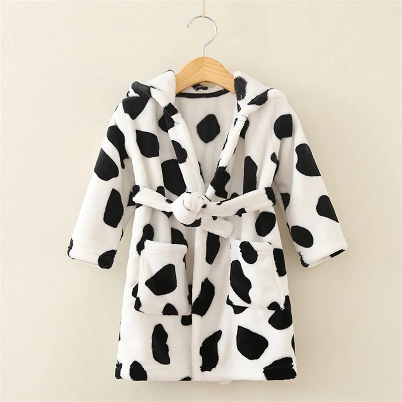Soft Girl Sleepwear Robe Autumn Winter Children Flannel Bathrobe for girls Boys Pajamas Comfort Kids Cartoon Homewear 2-8 Year