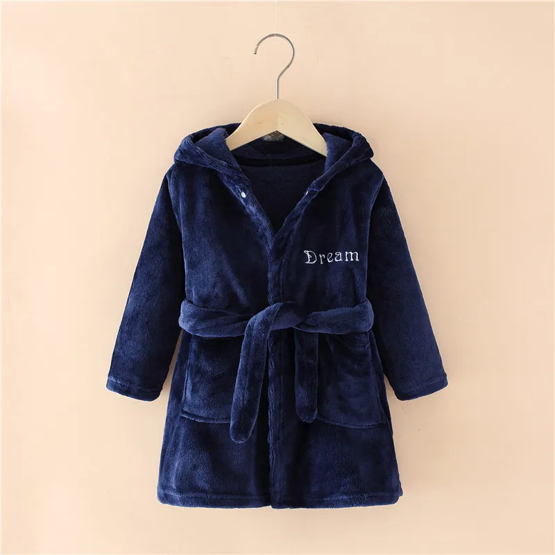 Soft Girl Sleepwear Robe Autumn Winter Children Flannel Bathrobe for girls Boys Pajamas Comfort Kids Cartoon Homewear 2-8 Year