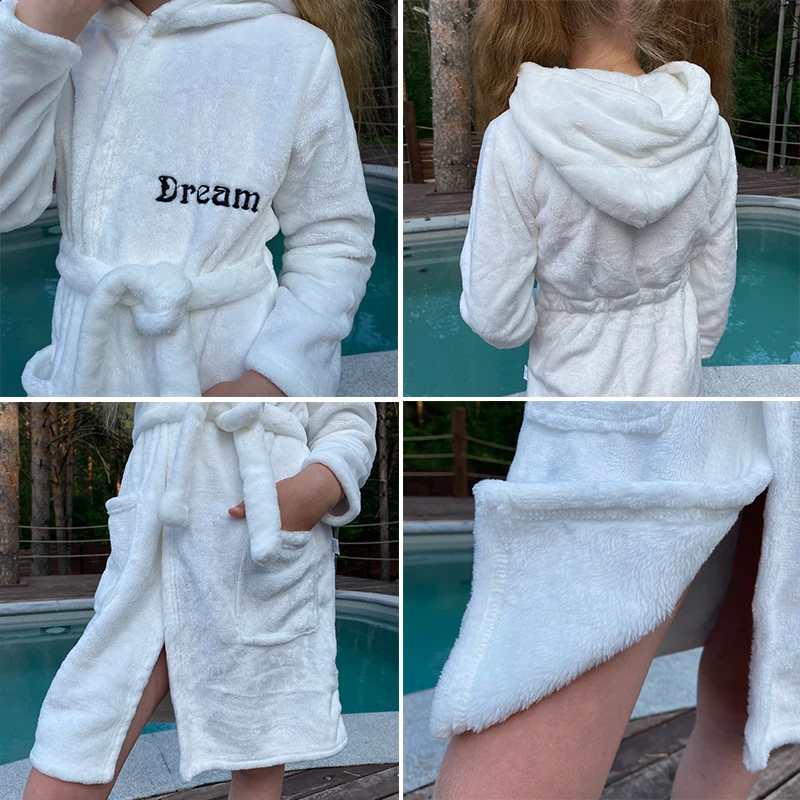 Soft Girl Sleepwear Robe Autumn Winter Children Flannel Bathrobe for girls Boys Pajamas Comfort Kids Cartoon Homewear 2-8 Year