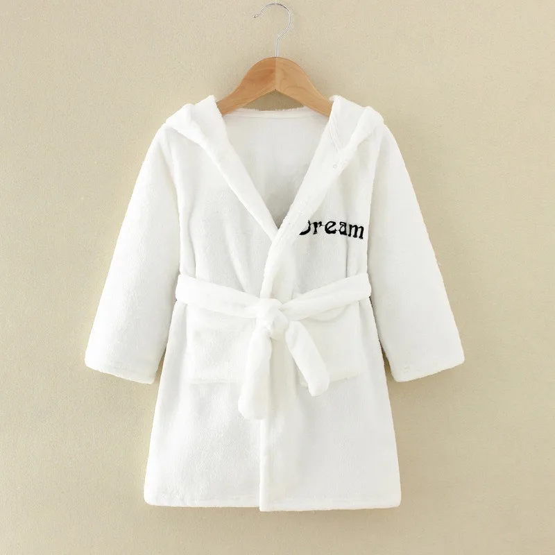 Soft Girl Sleepwear Robe Autumn Winter Children Flannel Bathrobe for girls Boys Pajamas Comfort Kids Cartoon Homewear 2-8 Year