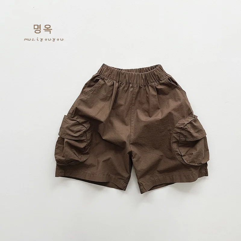 2024 Summer New Boys' Shorts Fashionable Workwear Capris 1-5 Year Old Korean Edition Pure Cotton Baby Casual Shorts