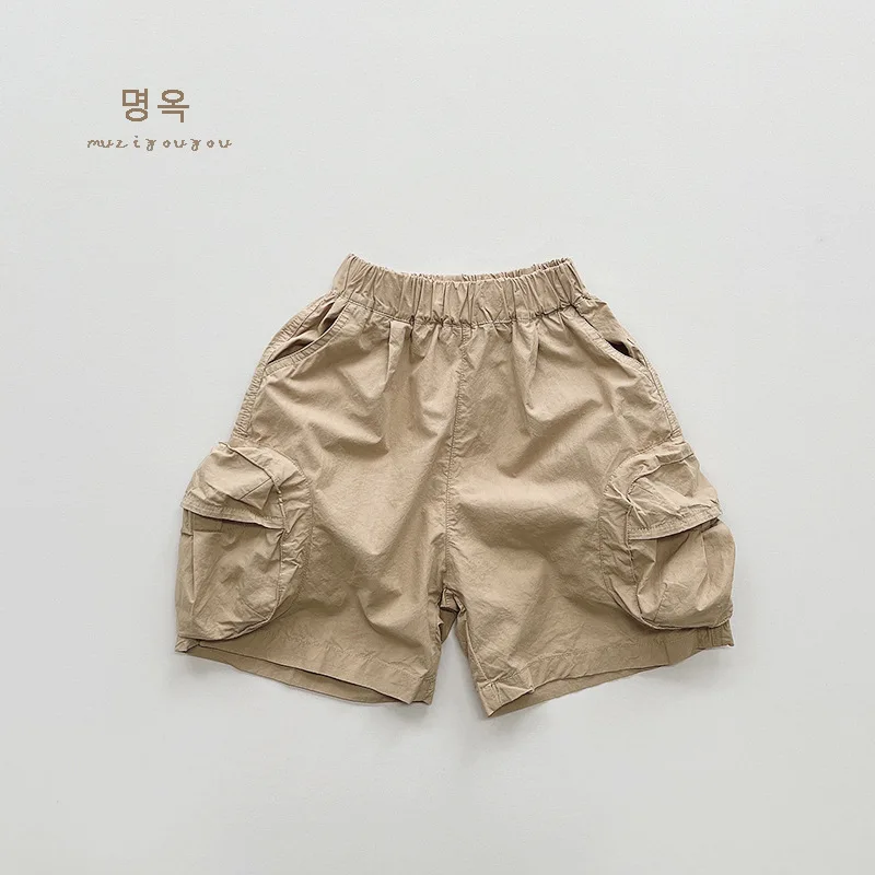 2024 Summer New Boys' Shorts Fashionable Workwear Capris 1-5 Year Old Korean Edition Pure Cotton Baby Casual Shorts
