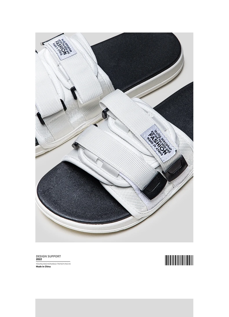 Men's Outdoor Slippers Indoor Casual Slippers Non-slip Soft Bottom Hook Loop Slippers Fashionable Beach Summer Sandals Flip-flop