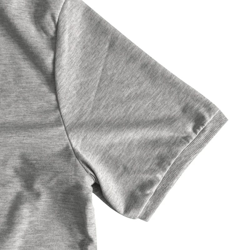 Summer New Trend Men's Buttondown Henry Crew Neck Short Sleeve Men's Slim Solid Color T-Shirt