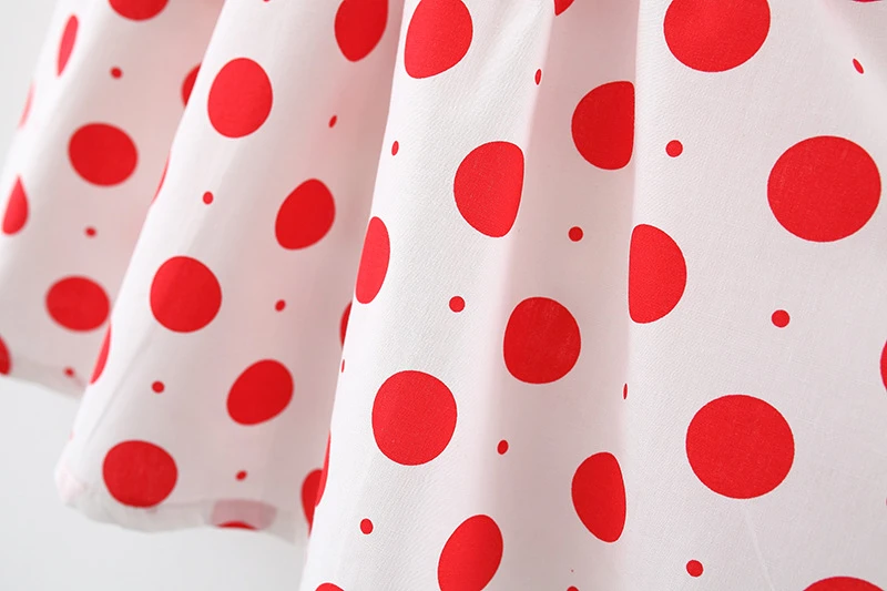 Summer Girls Kids Princess Short Sleeve Dress Children Baby Infants Dot Polka Pleated Dresses Casual Vestidos