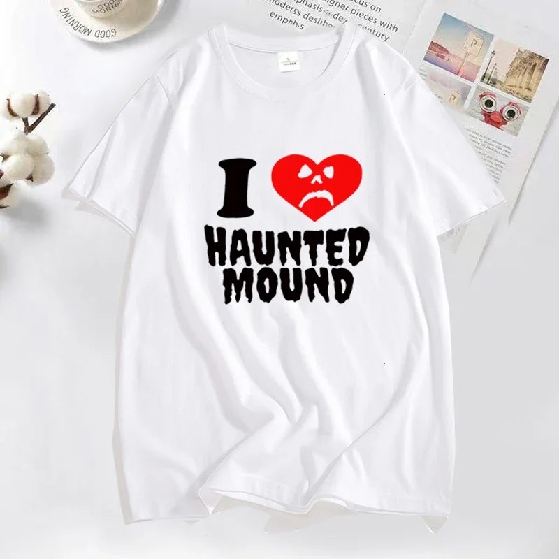 Sematary I Love Haunted Mound T-Shirts Popular Trend Heart Shape Print T Shirt for Men Funny Streeetwear Cotton Tshirt Clothing