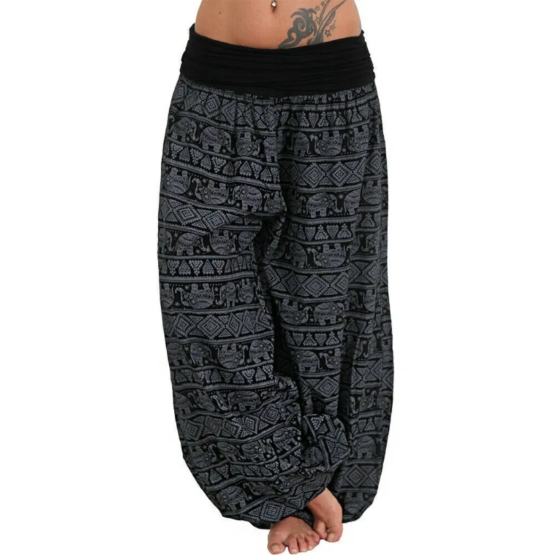 Women's Personality Geometric Haren Pants Casual Comfortable Loose Printed Pants Casual Women's Wide Leg Pants