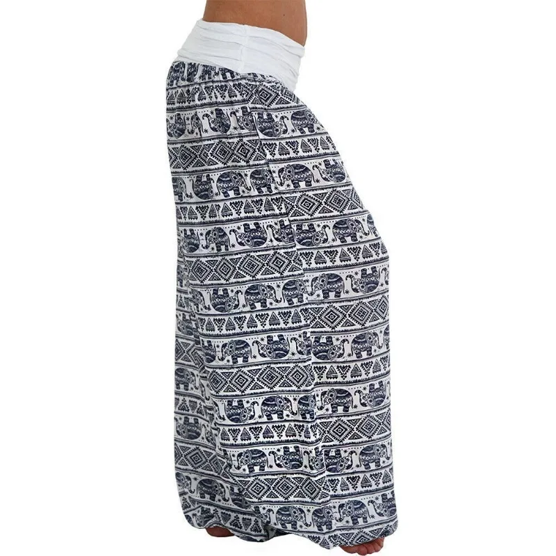 Women's Personality Geometric Haren Pants Casual Comfortable Loose Printed Pants Casual Women's Wide Leg Pants