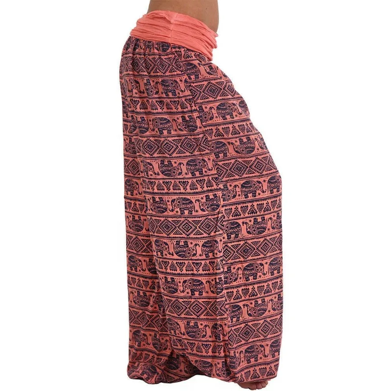 Women's Personality Geometric Haren Pants Casual Comfortable Loose Printed Pants Casual Women's Wide Leg Pants