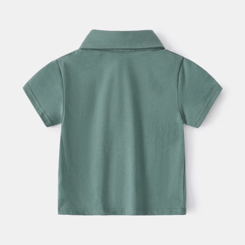 Children's Polo Shirts for Baby Boy Clothes 6 to 9 12 18 24 Months Blue Toddler Kids Tshirt Turn Down Collar Polos with Pocket