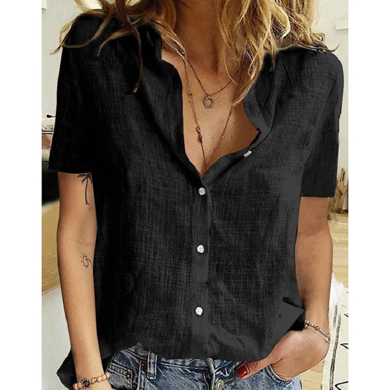 Summer Elegant Harajuku Linen Oversized Shirts Short Sleeve Birds Print Loose Blouses and Tops Casual Oversized Tunic Clothing