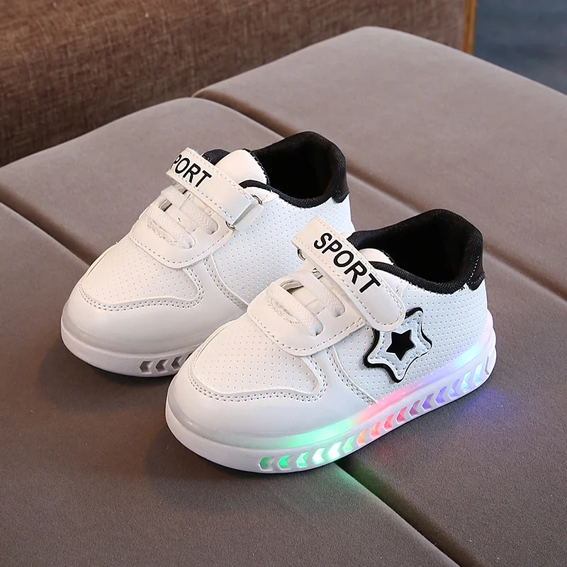 Little Kids Fashion LED Bright Sneakers Children's Shining Light Sneakers Kids Breathable Glowing Light Shoes Girls Casual Shoes
