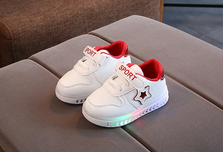 Little Kids Fashion LED Bright Sneakers Children's Shining Light Sneakers Kids Breathable Glowing Light Shoes Girls Casual Shoes