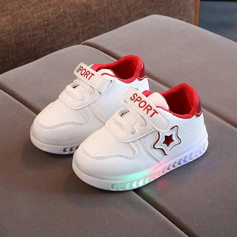 Little Kids Fashion LED Bright Sneakers Children's Shining Light Sneakers Kids Breathable Glowing Light Shoes Girls Casual Shoes